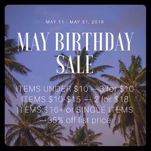Sale 3 for $10, 2 for $18, or 35% off